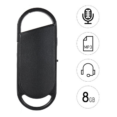 

8GB Portable Voice Recorder USB Disk Key Ring Style Audio Dictaphone MP3 Player Rechargeable for Lectures Meeting