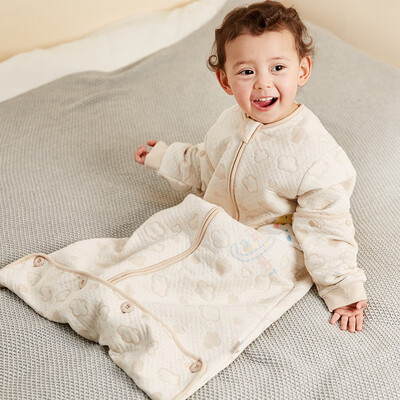 

WELLBER baby sleeping bag baby adjustable air layer childrens envelope can be sleeved anti-kick quilt kitten 100cm