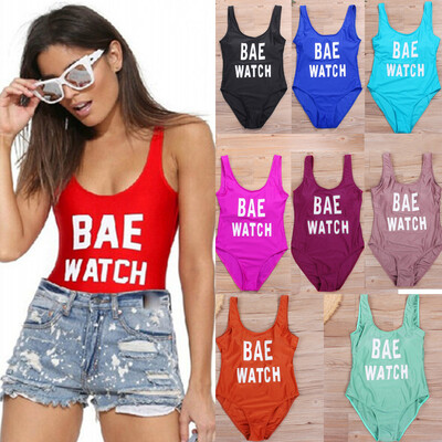 

Sexy Women Swimsuit Bodysuit One Piece Swimwear Letter Print Monokini Bathing Suit