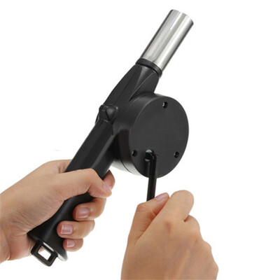 

Outdoor Picnic Camping Hand Crank Powered Barbecue BBQ Grill Fan Air Blower