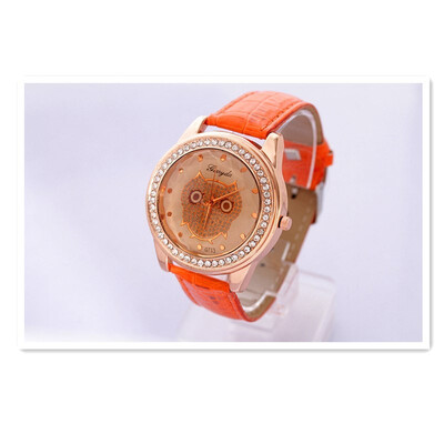 

Fashion trend diamond leather belt watch female Korean version of the owl dial ladies fashion watch quartz female watch