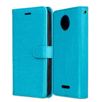 

MOONCASE Motorola Moto C Plus 3 Card Photo Frame Holster - Blue