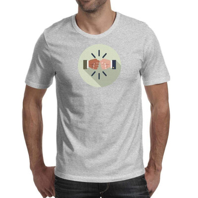 

Fist Bump Color Funny Short Sleeve O-Neck t Shirt Gents Design Sports