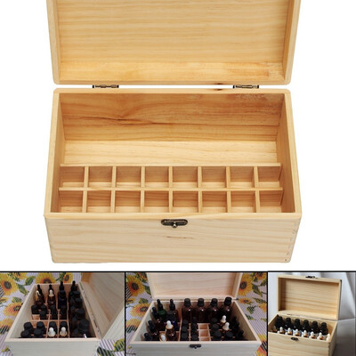 

32 Slots Essential Oil Aromas Wooden Box Storage Case Organizer Aromatherapy With Handle
