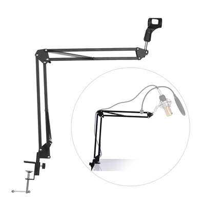 

Adjustable Microphone Stand Suspension Boom Scissor Arm Mic Bracket Metal Material with Microphone Holder for Studio Recording Liv