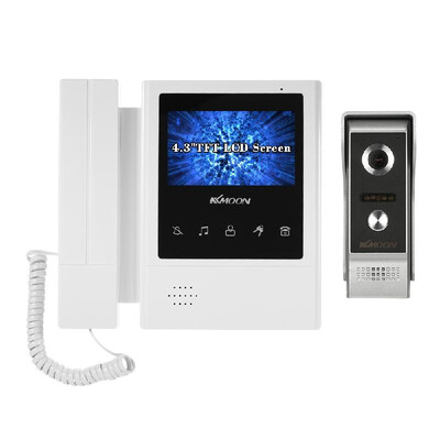 

Romacci KKmoon 43 Inch LCD Monitor Wired Video Intercom Doorbell Kits Support Night Vision Camera Two-way Audio Rainproof for Vid