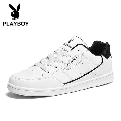 

Playboy PLAYBOY mens Korean version of the trend of sports&leisure shoes comfortable&breathable PL611030 white black 41