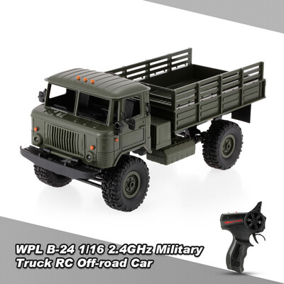 

WPL B-24 116 24GHz Military Truck RC Off-road Army Car Electric Vehicle With Light RTR Children Gift