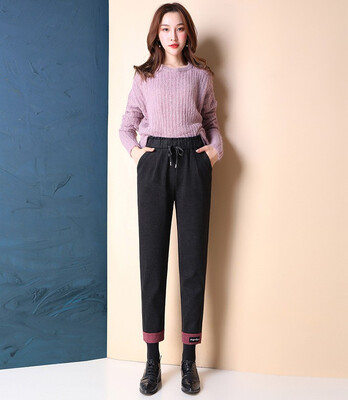 

In autumn&winter 2018 thin&thick pants harem pants are 9 parts of Korean style suit pants&loose radish pants