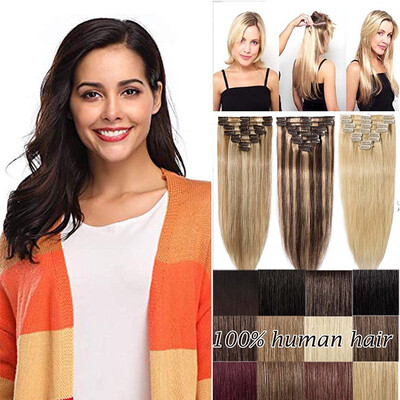 

Clip in 100 Remy Human Hair Extensions Grade 7A Quality Full Head 8pcs 18clips Long Soft Silky Straight for Women Fashion