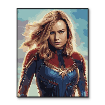 

DIY Painting By Numbers on Canvas Home Decor Captain Marvel Painting