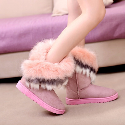 

New Fashion Winter Ankle Women Boots Plush Warm Lady Shoe Plus Size Easy Wear Up Girls Snow Boots Size36-40