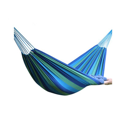 

200cm x 160cm Hammock outdoor Leisure bed Stripe hanging bed double sleeping canvas swing hammock camping hunting