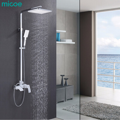 

1 set Bathroom Rainfall Shower Faucet Set Mixer Tap With Hand Sprayer Wall Mounted chrome