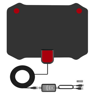 

HDTV023 25dB Indoor Digital TV Aerial Digital HDTV Antenna 120 Miles with Signal Amplifier Booster TV Radius Antenna VHF UHF Anten