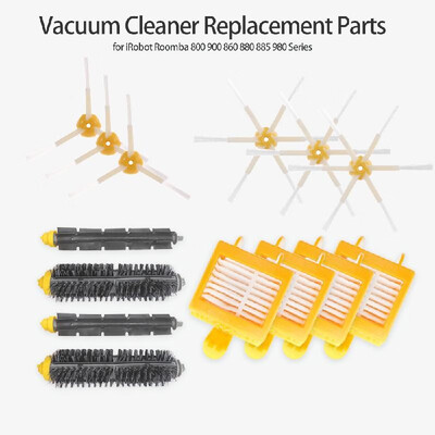 

15pcs Vacuum Cleaner Replacement Part 3-armed Brush 6-armed Brush Filter Brush for iRobot Roomba 700 760 770 780 Series
