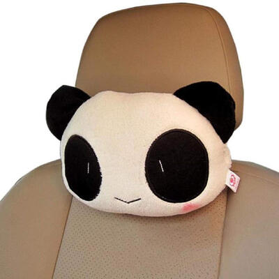 

UpperX 2 pcs Car Accessory Panda Car Automobile Pillow Plush Pillow Head-Rest