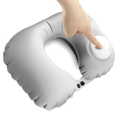 

Chic portable compression inflatable U-shaped pillow neck pillow inflatable pillow care cervical vertebra nap pillow light gray