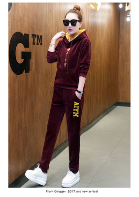 

Sports set women 2018 spring&autumn new Korean version of fashion embroidery fashionable leisure dress two-piece women