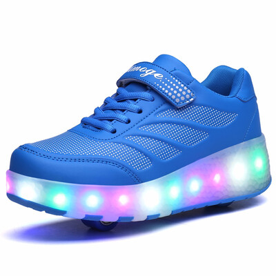 

Heelys LED light sneakers with Double TWO wheel boy Girl roller skate casual shoe with roller girl zapatillas zapatos con ruedas