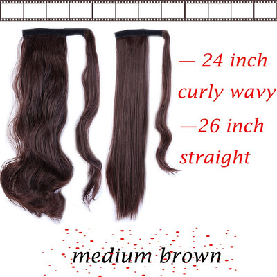 

17-23 Inch 3 Types Clip In Hair Extensions Pony Tail Wrap Around Ponytail