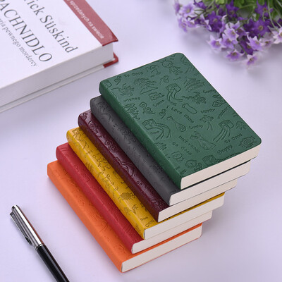 

front Cute Pattern A6 Writing Notebook PU Leather Soft Cover Lined Paper Portable Daily Notepad Travel Journal Perfect for School