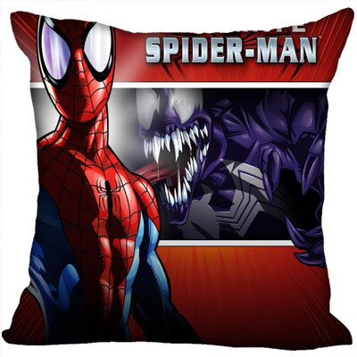 

Spiderman Pillow Cover Bedroom Home Office Decorative Pillowcase Square Zipper Pillow Cases Satin Fabric No Fade