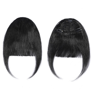 

Clips in Hair Bangs Fringe Air Fringe 100 Human Hair Extensions Clip On Bang Topper Straight Hairpieces
