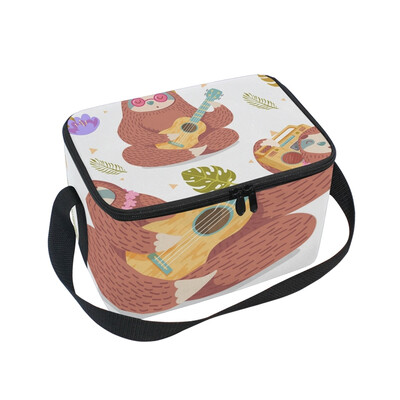 

ALAZA Lunch Box Insulated Cartoon Sloth Lunch Bag Large Cooler Tote Bag for Men Women