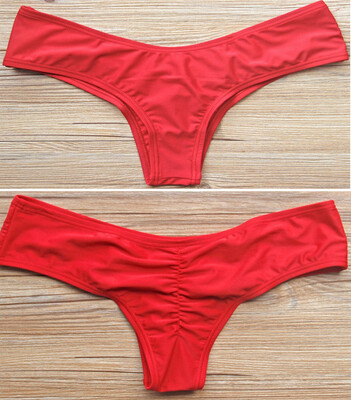 

FITTOO Sexy Womens Bikini Bottom V Cheeky Ruched T-Back Ladies Swimsuit