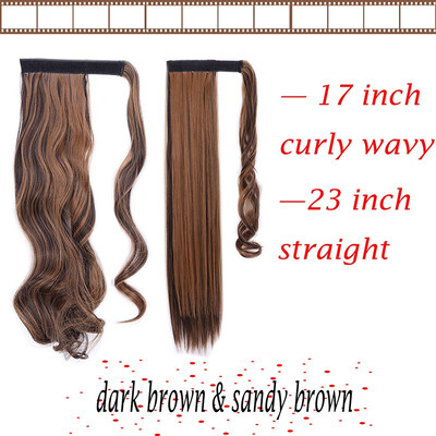 

17-23 Inch 3 Types Clip In Hair Extensions Pony Tail Wrap Around Ponytail