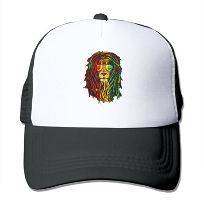 

SHINENGST Lion Rasta Hair Mesh Trucker CapsHats Adjustable For Unisex Black