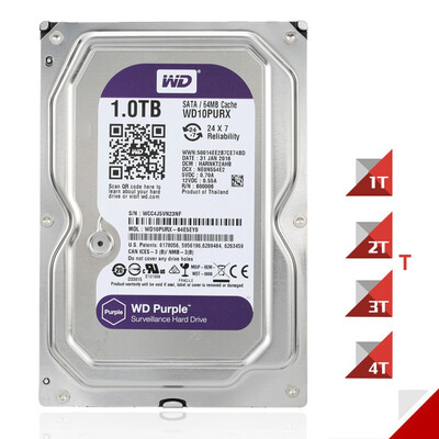 

Western Digital WD Purple Surveillance Hard Disk Drive Desktop Internal HDD IntelliPower RPM SATA 6Gbs 64MB Cache 35-inch
