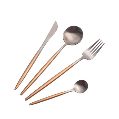 

STRUST 4PcsSet European Craft Luxury 188 Stainless Steel Dinnerware Spoon Fork Eco-friendly Portuguese Cutlery Set