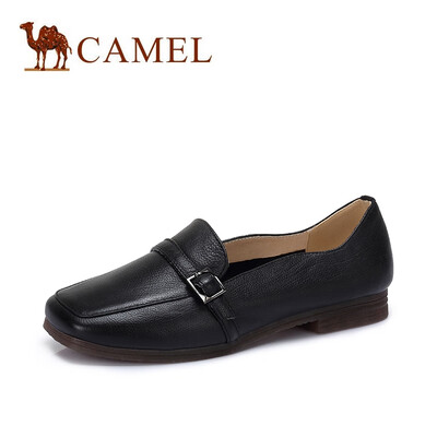 

Camel CAMEL ladies simple British buckle square head low heel shoes A915046197 black 38