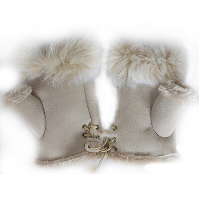 

1 Pair Women Gloves Unique Faux Rabbit Fur Hand Wrist Warm Half Finger Gloves Winter Warm Glove Phone Computer Keyboard Gloves