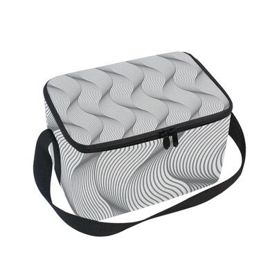 

ALAZA Lunch Box Insulated Abstract Wave Lunch Bag Large Cooler Tote Bag for Men Women