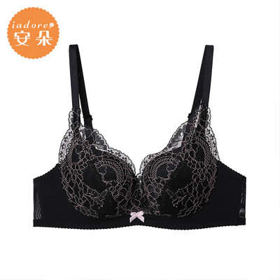 

An Lifangs Anduo no steel ring on the support chest thick cup gathered side red underwear HB0172U black BLK 80B