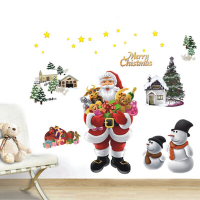 

Merry Christmas The Santa Claus Removable Wall Stickers Art Decals Mural DIY Wallpaper for Room Decal 50 70cm