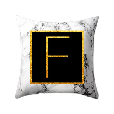 

Modern Pillowcases 4545 Gold Alphabet Word Letter White Marble Pattern Pillow Case Super Soft Throw Sofa Bed Cushion Cover Protec