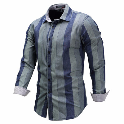 

New Men Casual Printed Dress Shirt Long Sleeve 100 Cotton Male Business Shirts Brand Men Clothing 3XL