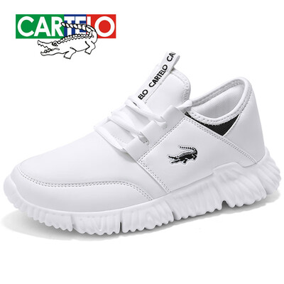 

Cartier crocodile fashion running sports casual mens shoes mens wild low cut non-slip wear Korean version of the trend 0049 white 43