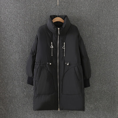 

Winter 2018 new thickened down jacket size for womens windproof threaded sleeves thickened stand-up collar jacket trend