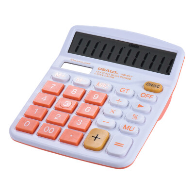 

Handheld Colorful Standard Function Desktop Electronic Calculator Solar&Battery Dual Powered 12 Digits Orange