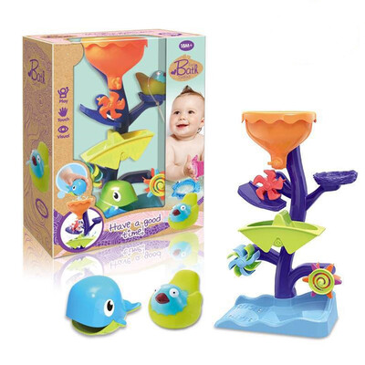 

Baby Bath Toy Flow&Fill Spout Spin Automated Spout Spinning Gears Water Spray Circulation System For Infant Kids Bathtime No