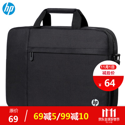 

HP hp 156-inch fashion thin business computer handbag shoulder bag black business slung briefcase 3XD23PA