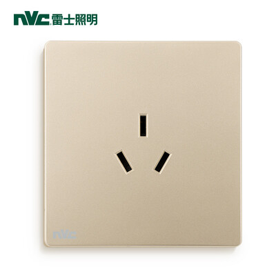 

NVC switch socket panel smart series three holes 16A with fluorescent 5 hole type 86 bed switch socket without border large rocker panel champagne gold