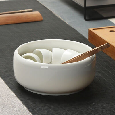 

White Porcelain Cha Xi Gongfu Tea Ceremony Water Bowl for Teacups 1200ml 4058oz