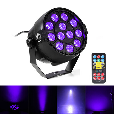 

UKing 12LEDS Purple Color Dmx Sound Activated Par Stage Lighting with Remote Control