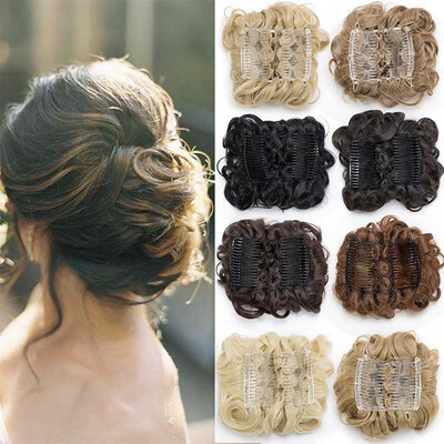 

Women Comb Clip In Curly Hair Piece Chignon Updo Hairpiece Extension Hair Bunignons